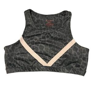 313-Large Black and tan leopard print sports bra by Vie Avtive